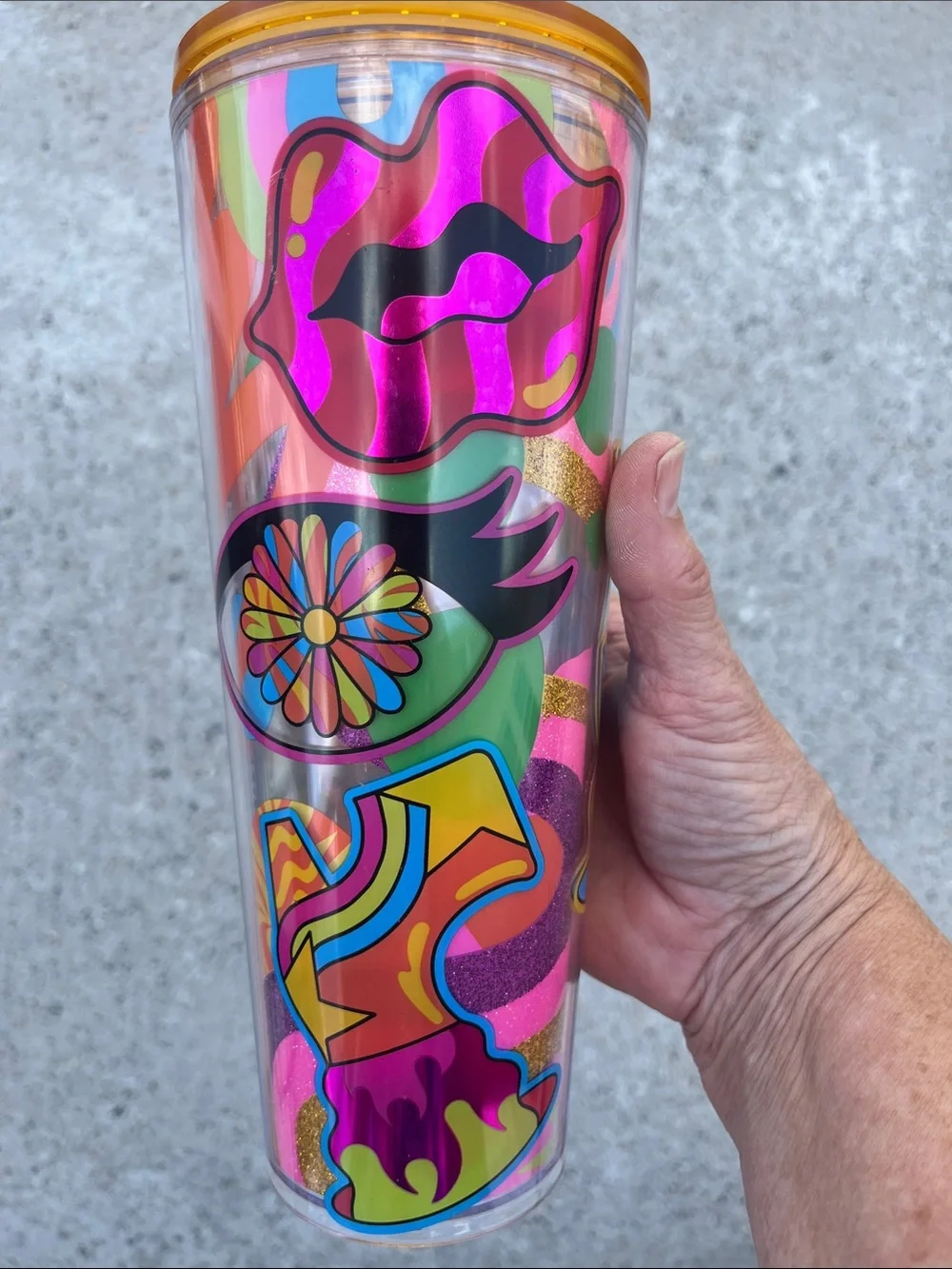 Starbucks x Tim Singleton Pride 2023 Tumbler Venti 24oz Cold Cup Glitter Pop